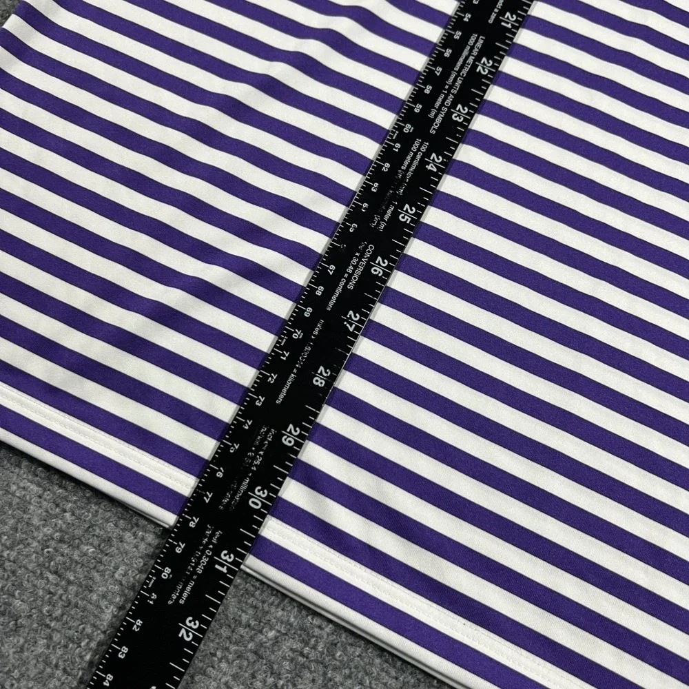 Nike Golf TCU Polo Shirt Mens Large Purple Striped Dri-Fit Short‎ Sleeve
